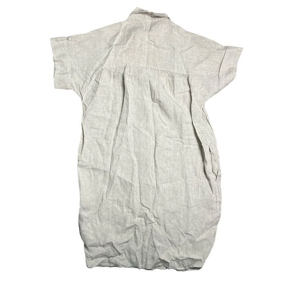 J Crew Dress Womens S Beige Irish Linen Relaxed Short Sleeve Baird‎ McNutt - Picture 9 of 10